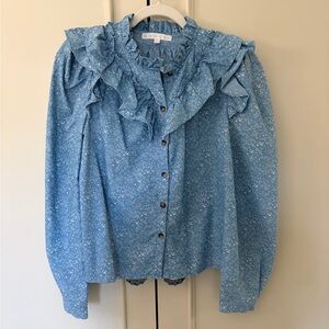 Karlie Light Blue Floral Top